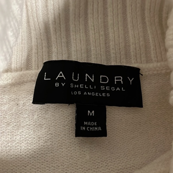 LAUNDRY Striped Turtleneck Sweater Wide Arm, Size M - Picture 2 of 8